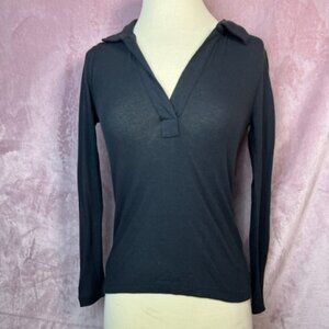 NWT Womens Black Long Sleeve JCrew Shirt Size XS